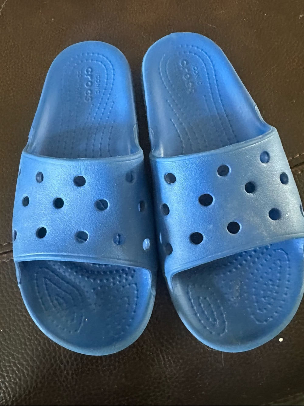 CROCS Kids' Blue Slide Sandals with Vent Holes